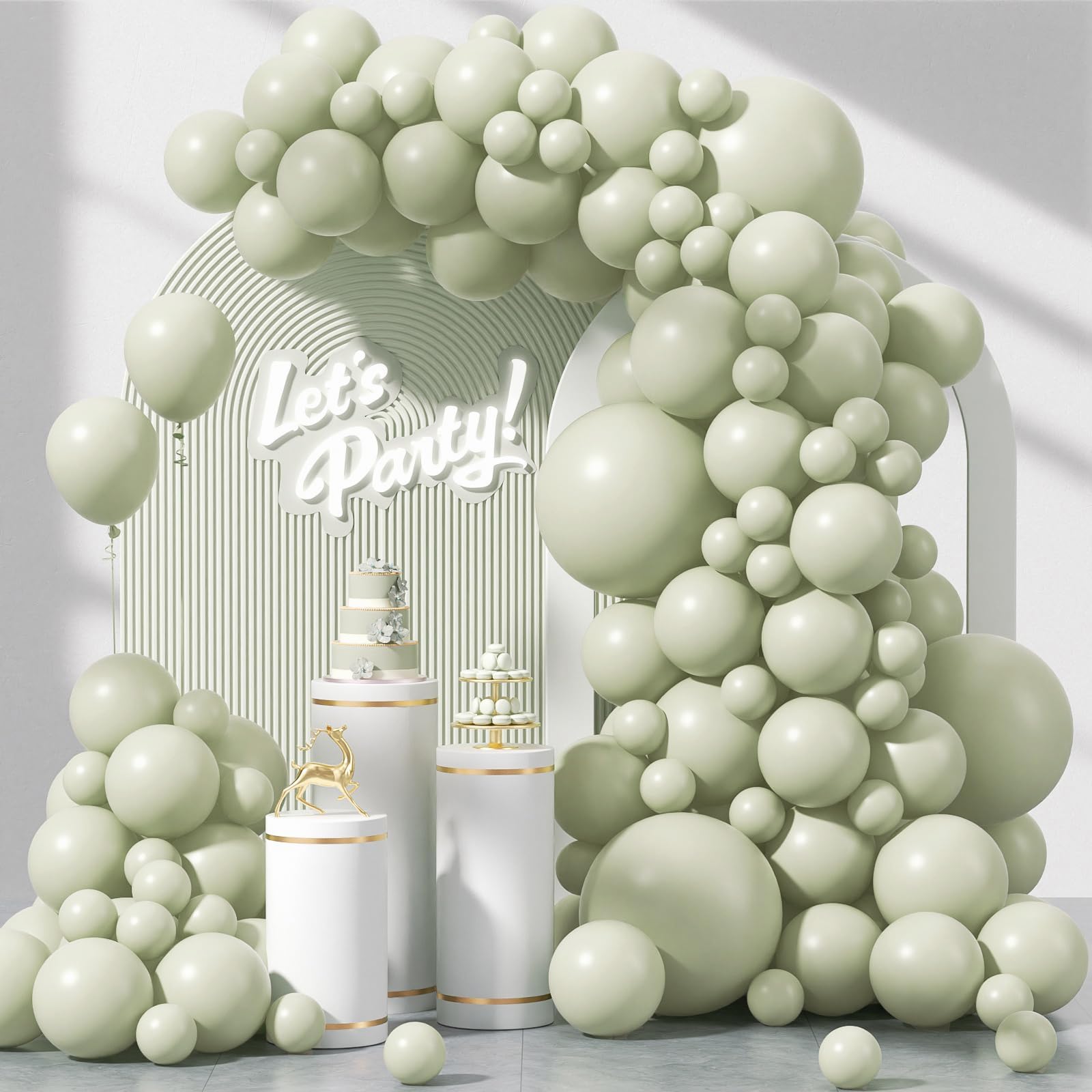 awenztech 122pcs Sage Green Balloons - decorations | Mubboo