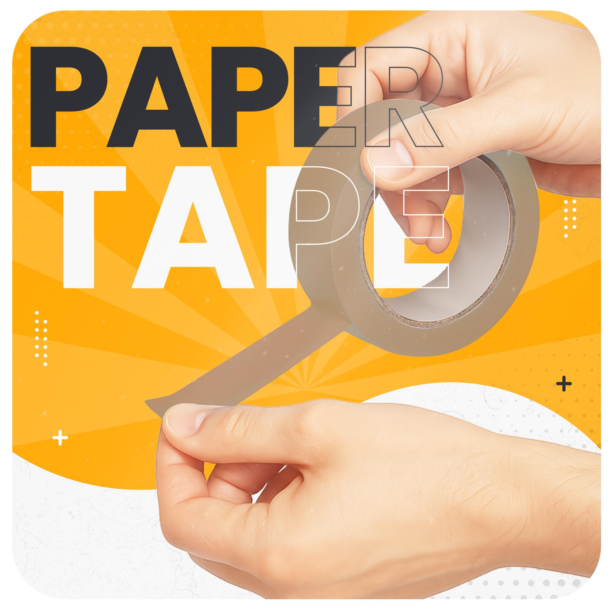 Instalguru 25x Nastro Adesivo Carta Kraft 48 mm x 40 m Marrone Ecologico Riciclabile Con Colla In Gomma Naturale Per Imballaggi Scatole Spedizioni Ufficio Magazzino