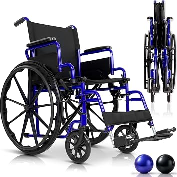 Vive Mobility Portable Wheelchair for Adults - Lightweight, Foldable