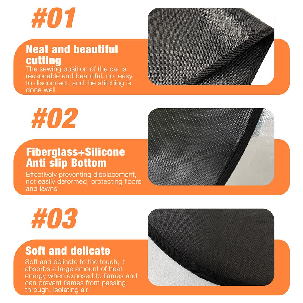 Tappetino Ignifugo Per Camino - Protezione Da Braci E Scintille | 50x80 Cm Nero - Foto 3