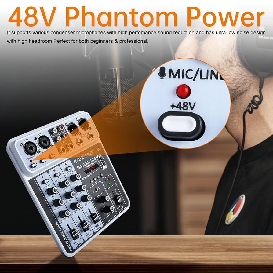 Amazon.com: Professional DJ audio mixer, 4-channel DJ mixer