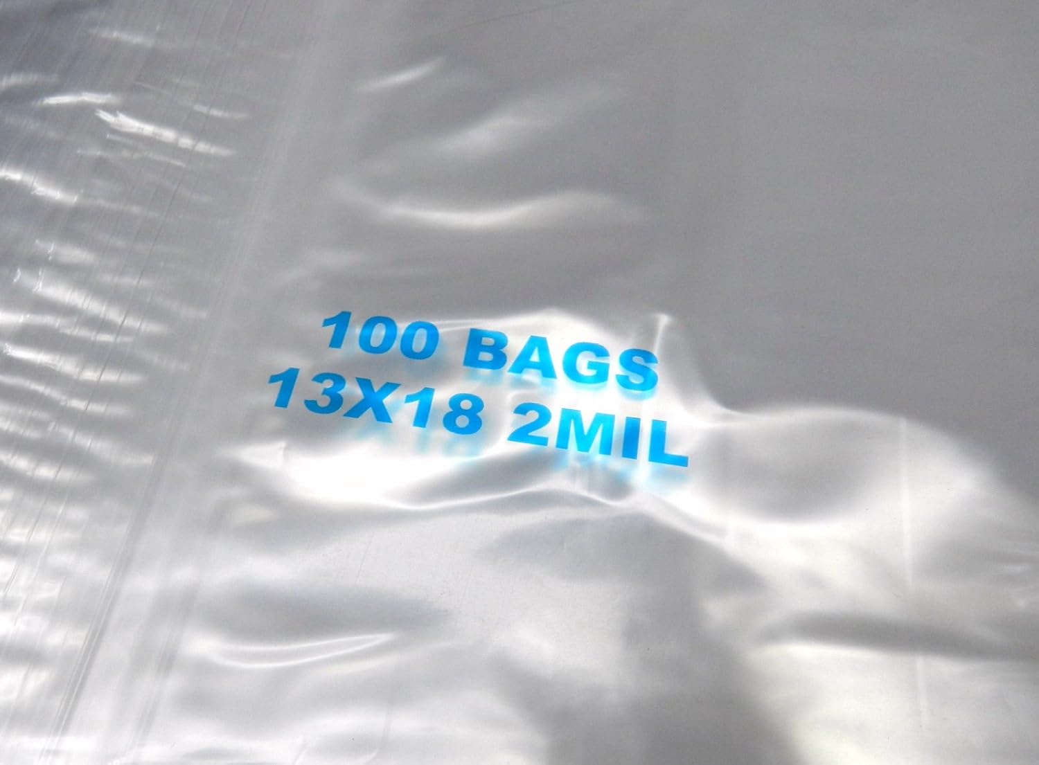 100 13"x18" Ziplock Clear Poly Bags 2 Mil Reclosable Large