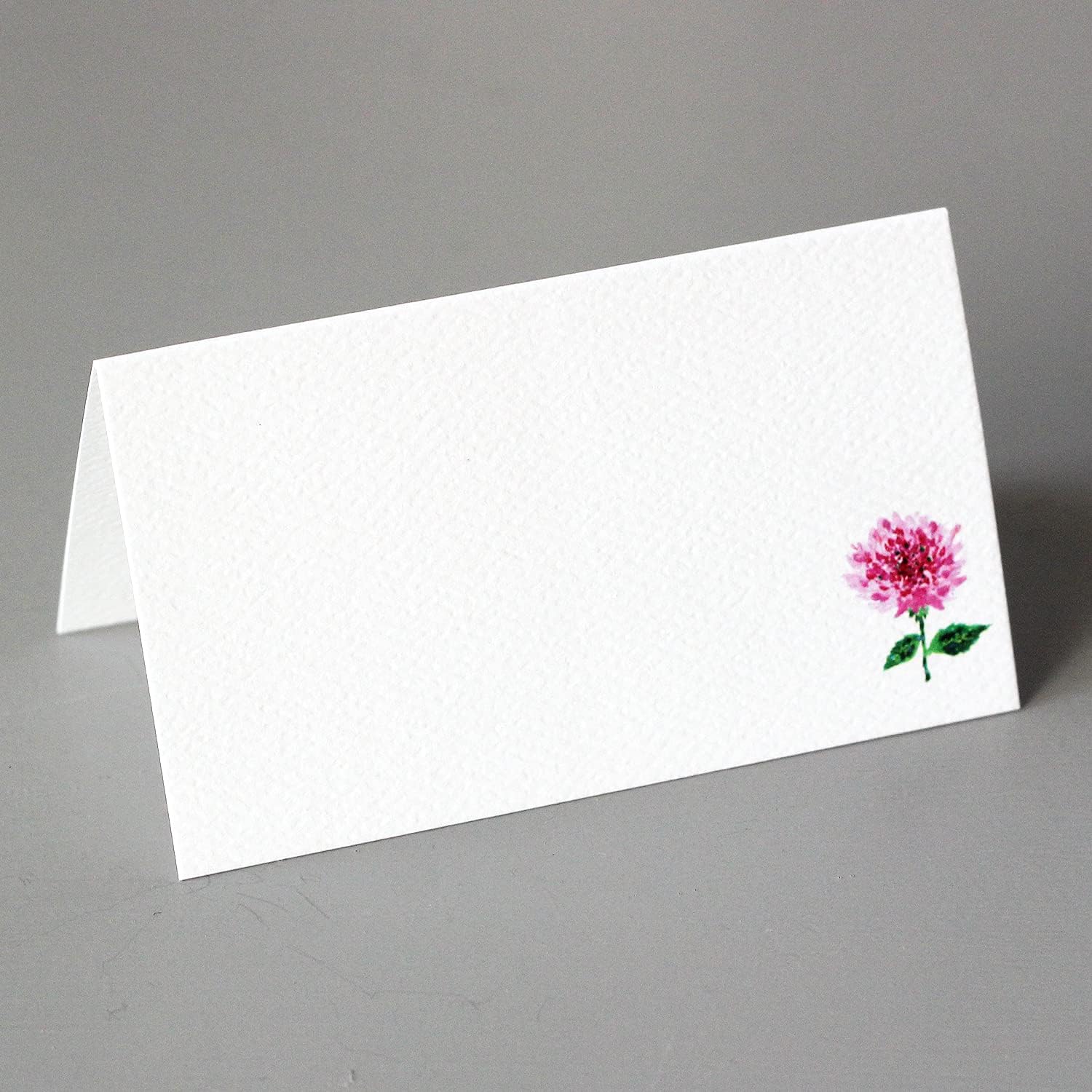 Nancy Nikko Place Cards with Pink Flower for Weddings, Showers, Luncheon and Dinner Parties. Table Tent Style, Scored for Easy Folding. Available in Pkgs of 12/25 / 50 (50)