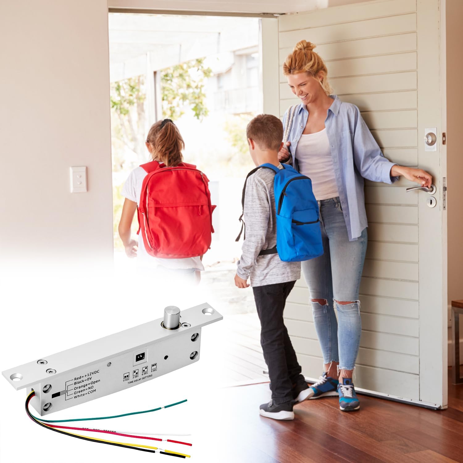 QWORK Electric Bolt Lock, Fail-Secure Deadbolt Electric Drop Bolt Lock - 12VDC - for Narrow Door Access Control System