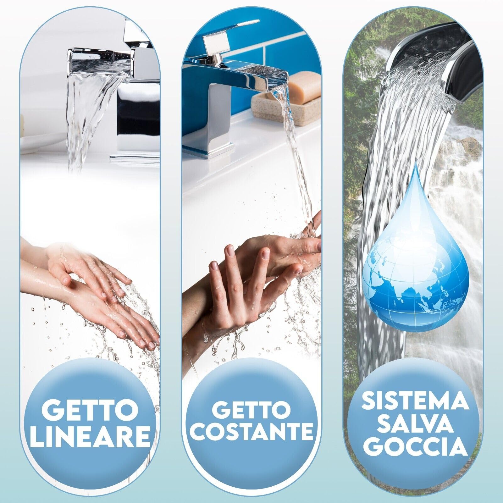 MAKA Rubinetto Lavabo Bagno a Cascata in Acciaio Inox Cromato con Piletta Inclusa Miscelatore Monocomando Lavandino Cucina ad Alta Pressione Kit Montaggio Guarnizioni e Tubi Satinato (h 16.5 cm)