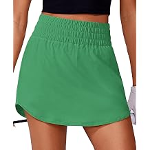 PINSPARK 16" Golf Skirts for Women High Elastic Waisted Skort 2 Pockets