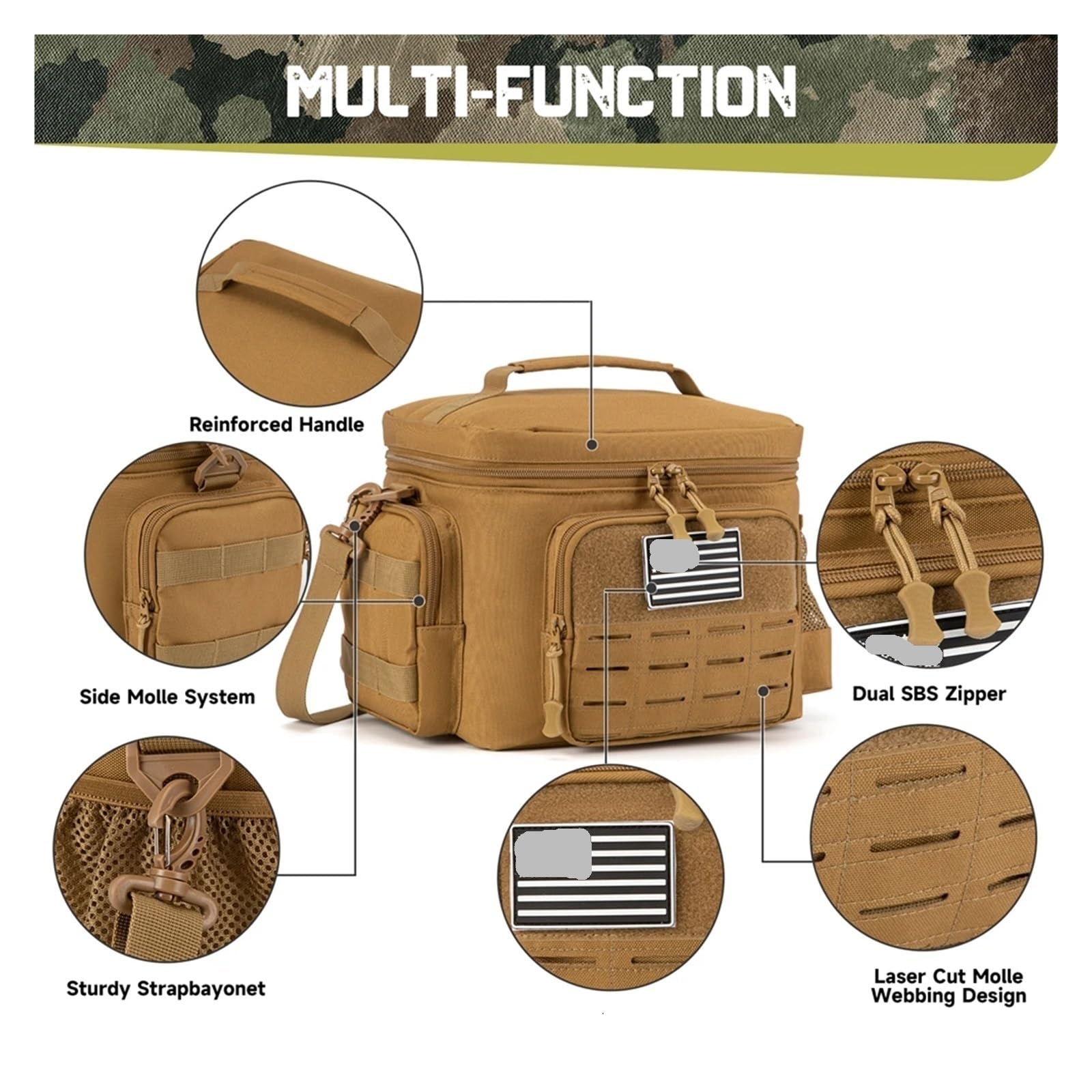 Bolsa térmica aislante, Almuerzo Camping Picnic Bolsa de entrega de alimentos aislada Multicolor(Black)
