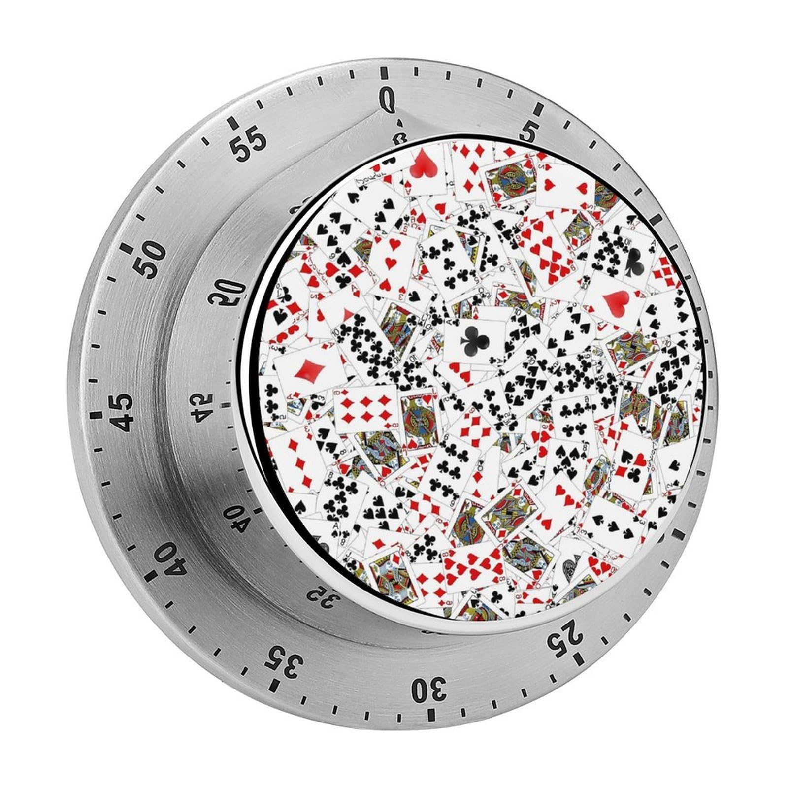 Playing Poker Cards Circular Rotating Timer, Suitable for Kitchen and Bedroom