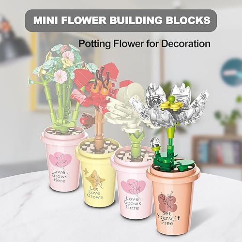 Miniatura 3 de HDXER Bloques de construcción de flores, flores artificiales Jaki, bloques de construcción botánicos, juguetes para el día de la madre, San