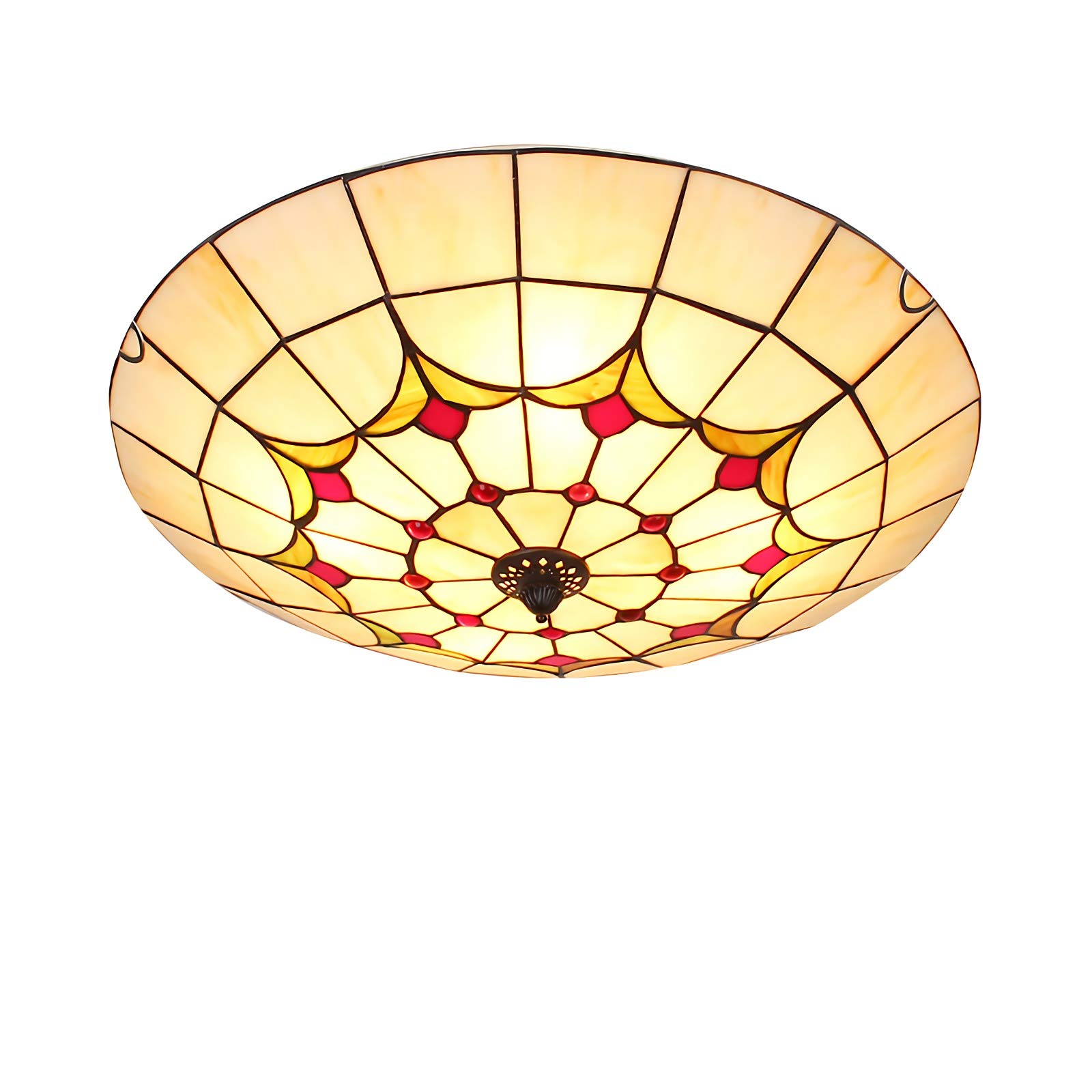 Plafonnier Tiffany vintage pour grand salon et salle à manger chaleureuse