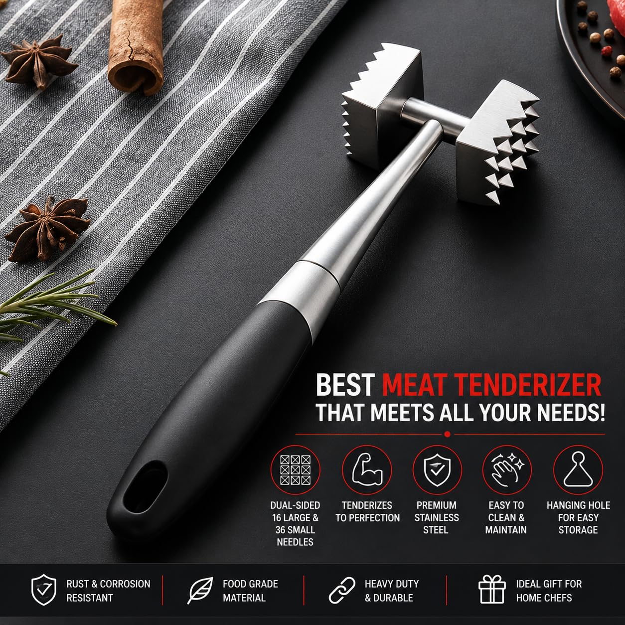 Zollyss Stainless Steel Meat Tenderizer Hammer -7 Zollyss Stainless Steel Meat Tenderizer Hammer -7