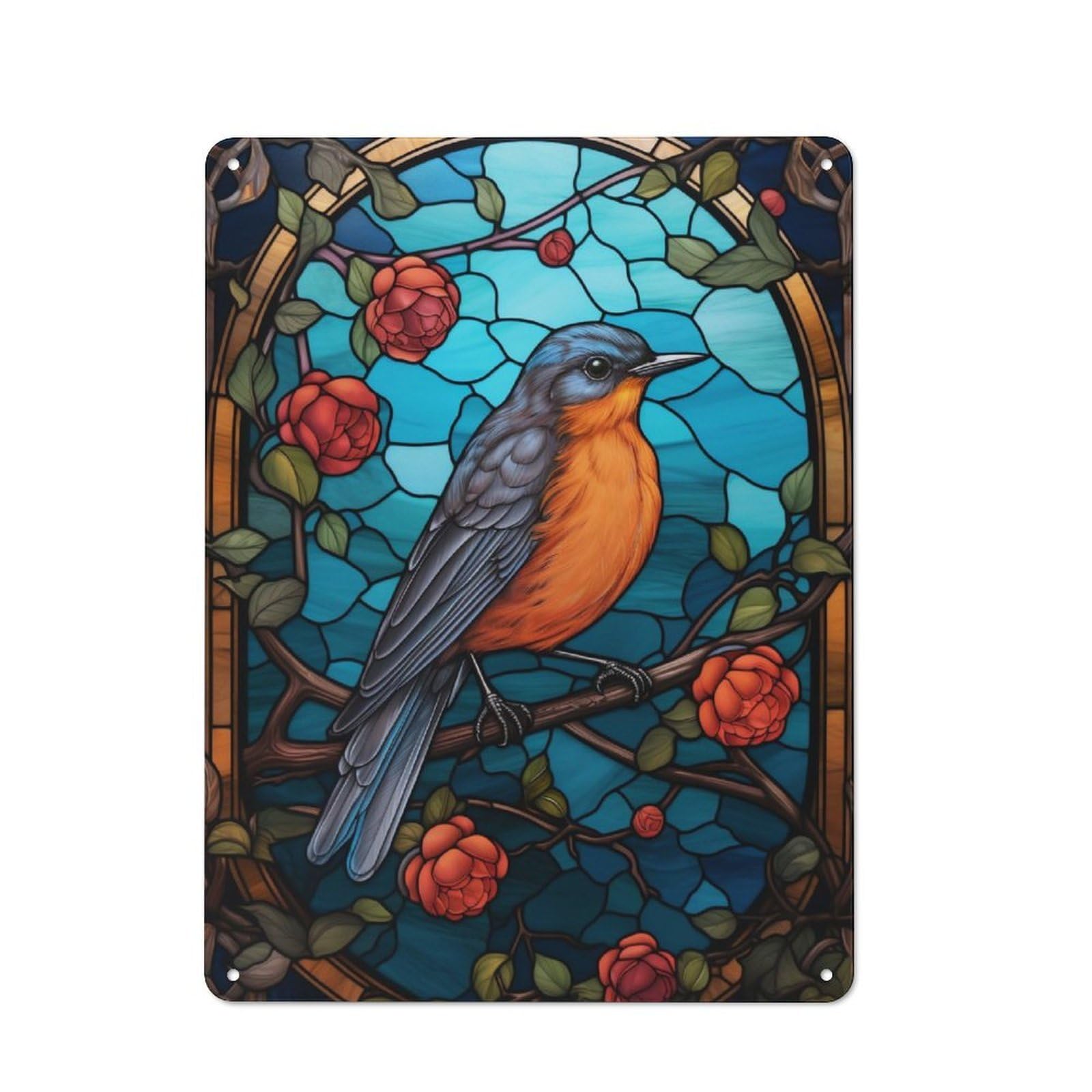 Junmoney The Bluebird Metal Sign 40X30cm With For Workshop Wall, Rustic Decor, For Collectors Decorating Workshops And Hobby Rooms
