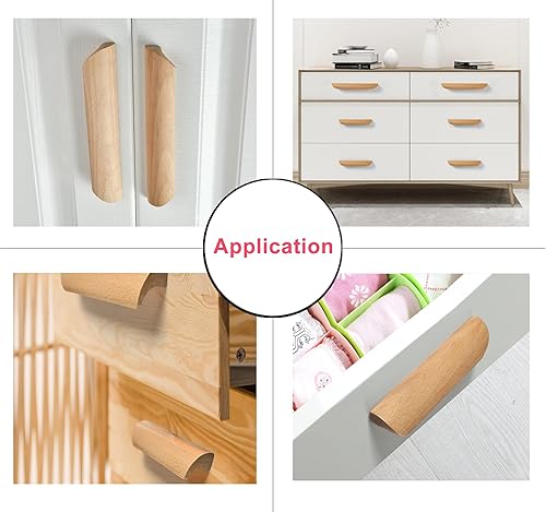 Miniatura 6 de BinifiMux Manijas de madera de 5 pulgadas, tiradores de cajón y armario, paquete de 4 unidades para armario y armario