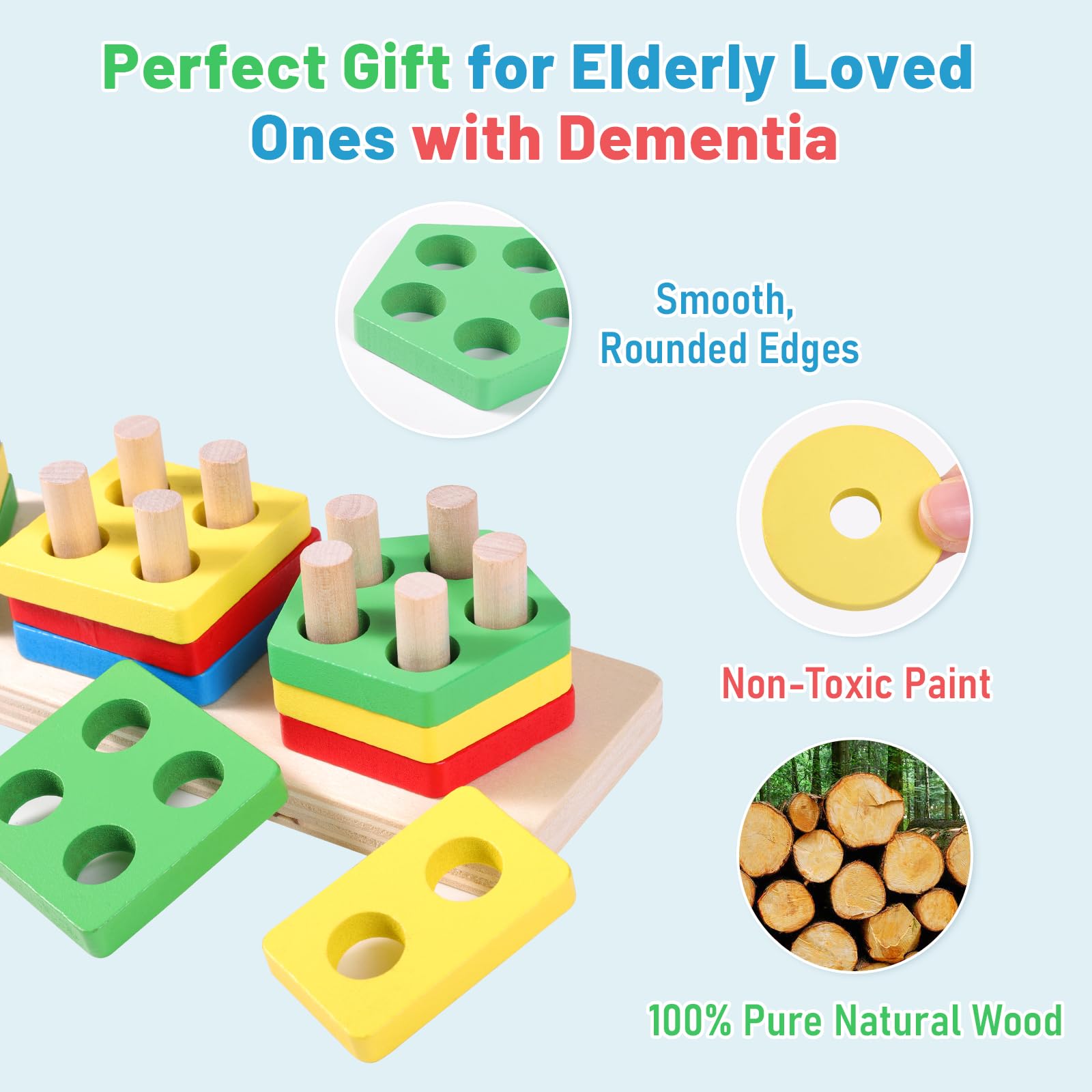 Giochi di puzzle per anziani con demenza, demenza Attività per anziani, Prodotti di Alzheimer in legno per anziani