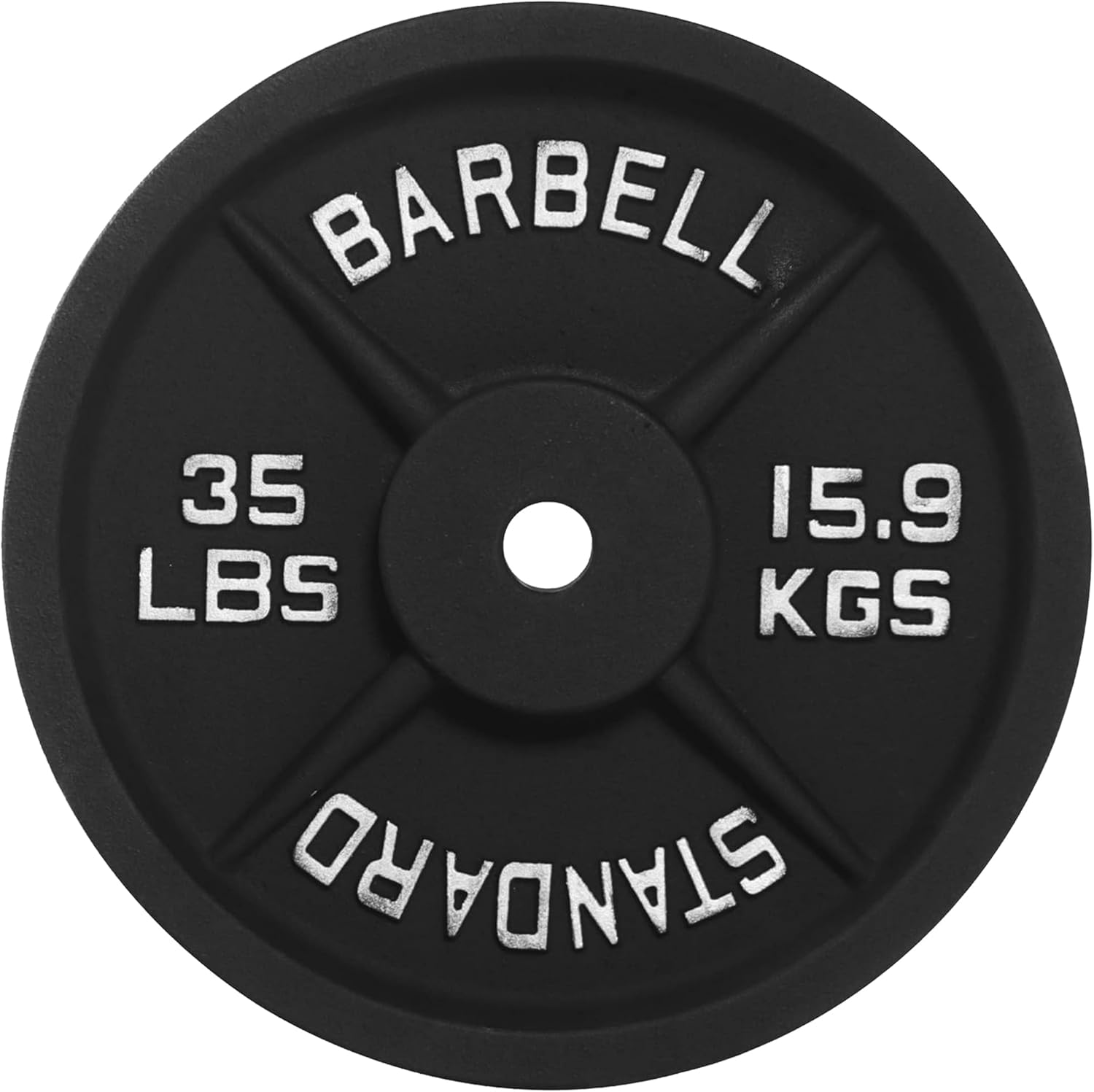 1-Inch Standard Cast Iron Weight Plate for Strength Training & Weightlifting, Multiple Sizes