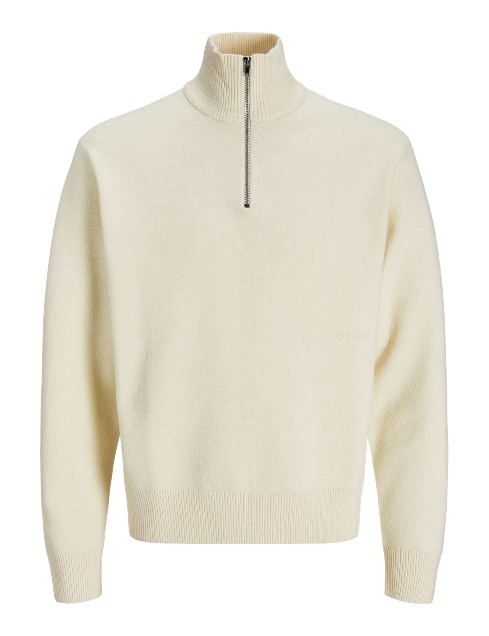 JACK & JONES Men's Jorvesterbro Knit Half Zip Jumper, Sea Salt, L