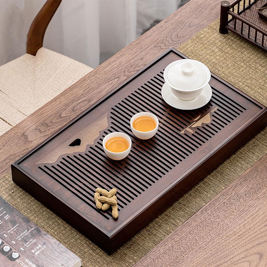 Plateau à thé en bambou essentiel pour boire du thé, fabrication exquise et pratique, plateau à chinois en bambou, M