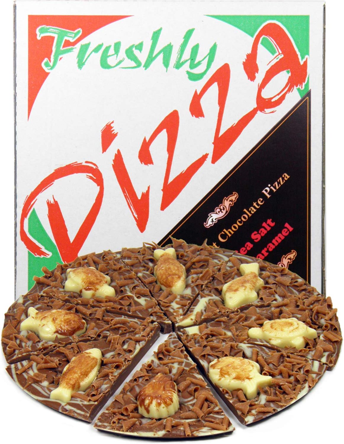 Milk Chocolate Sea Salt and Caramel Gourmet Chocolate Pizza, 240 g, 7-inch