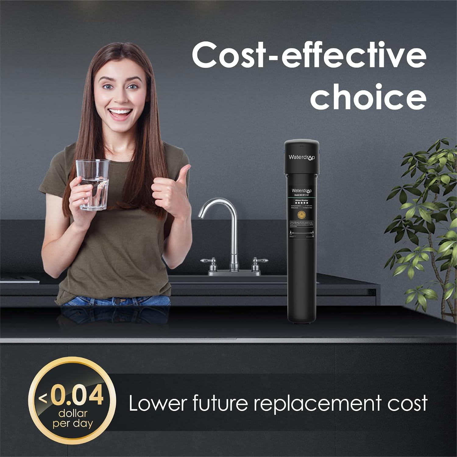 Cheapest 🛒 Waterdrop 17UA-UF 0.01 μm Ultra Filtration Under Sink Water Filter for Baçtёria Reduction, 19K Gallons Chlorine Reduction Capacity, Direct Connect to Kitchen Faucet, NSF/ANSI 42 Certified, USA Tech
