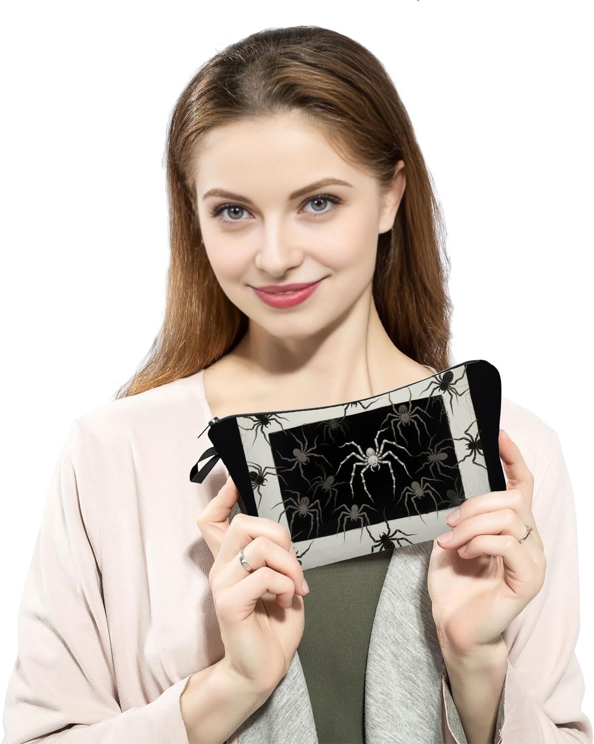 Gothic Spider Print Small Cosmetic Bag -3 image 3
