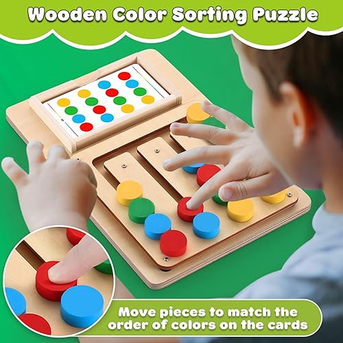Miniatura 2 de V-Opitos Juguetes de rompecabezas de combinación de colores, juego de acertijos Montessori para niños de 3, 4, 5, 6, 7 años de edad, juguetes