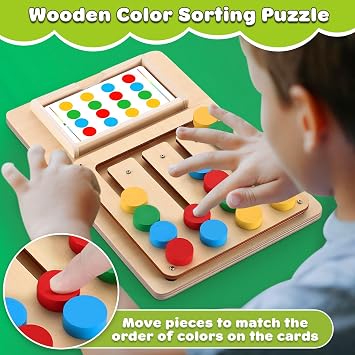 V-Opitos Color Matching Puzzle, Montessori Brain Teaser for Kids Ages 3-7 | Handheld travel game, road trip activity, screen-free play, boys and girls, Christmas and birthday gift