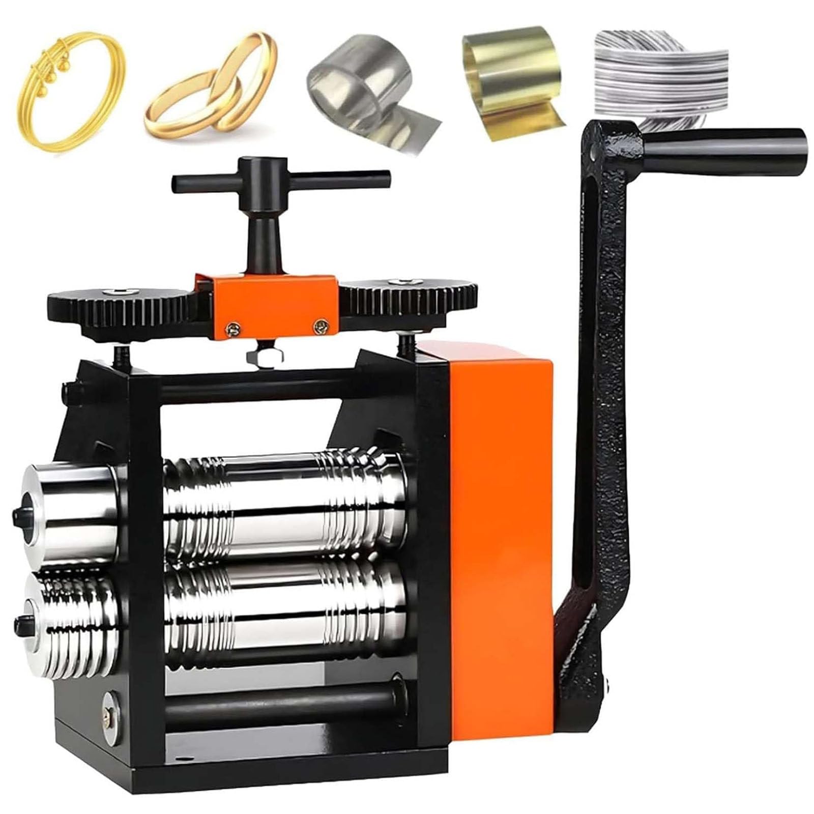 4 in 1 Handwalzwerk Maschine 40mm manuelle Schmuck Walz Mühle Maschine Einstellbare Dicke
