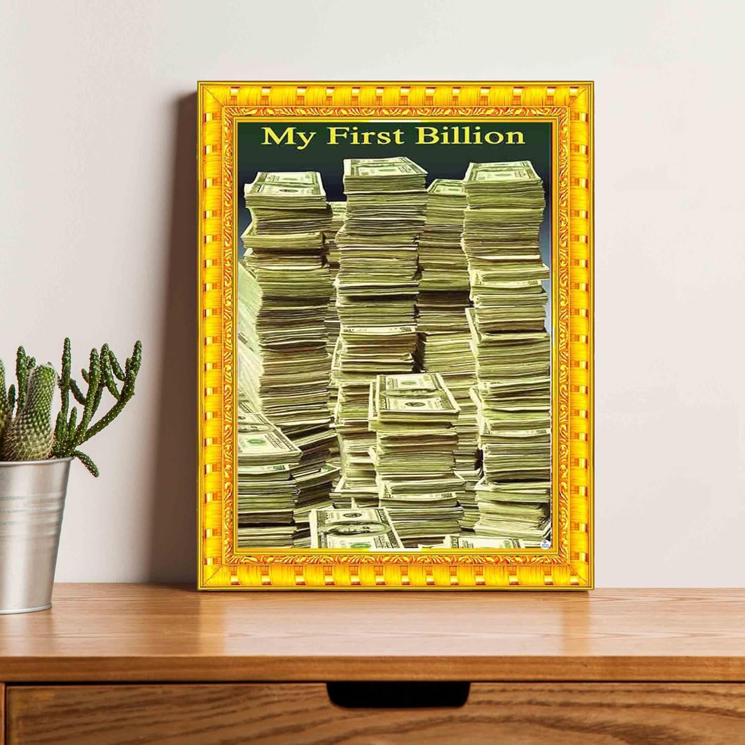 My First Billion Wall Art - Motivational Currency Print -9