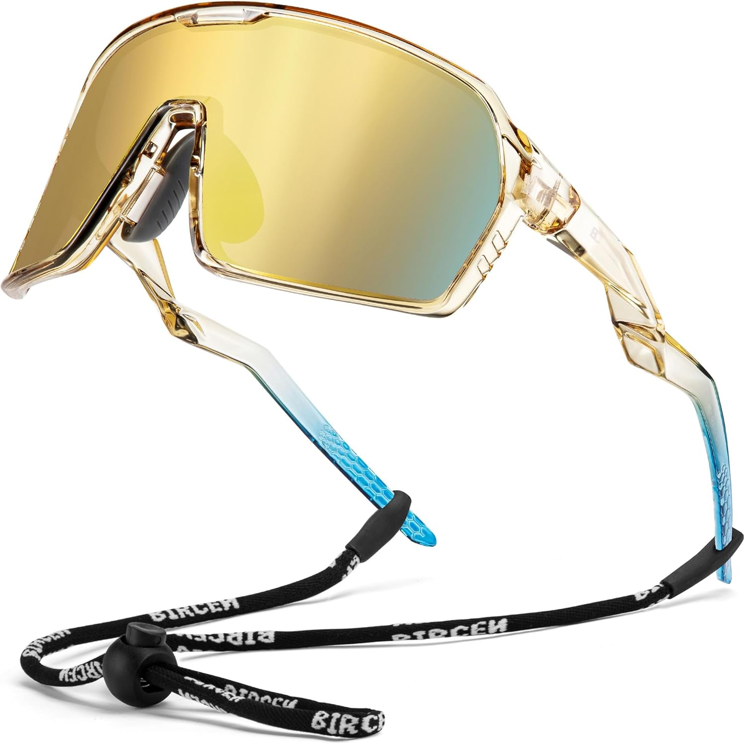 BIRCEN Polarized Baseball Sunglasses for Sports: TR90 Lightweight Running Sunglasses Cycling Glasses for Outdoor Runners MTB