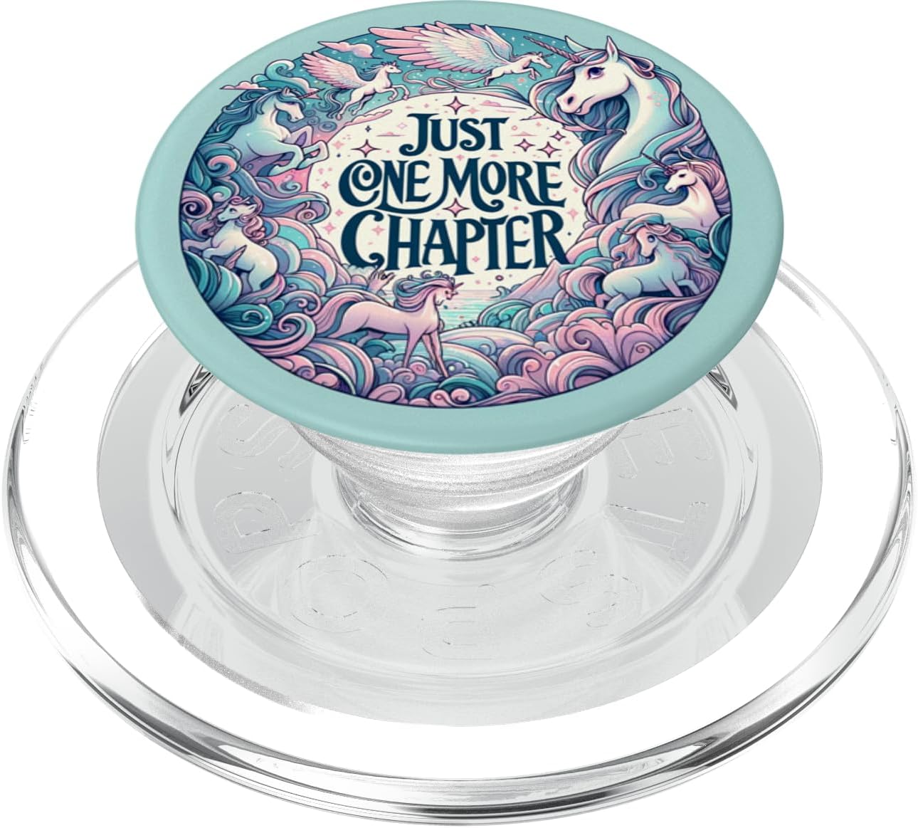 Just One More Chapter Bookish Unicorn Lover Girls PopSockets PopGrip for MagSafe