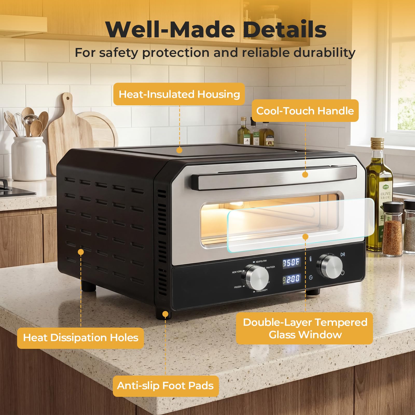 GIANTEX Forno Elettrico per Pizza da Interno 1700W Multi-Cuoci