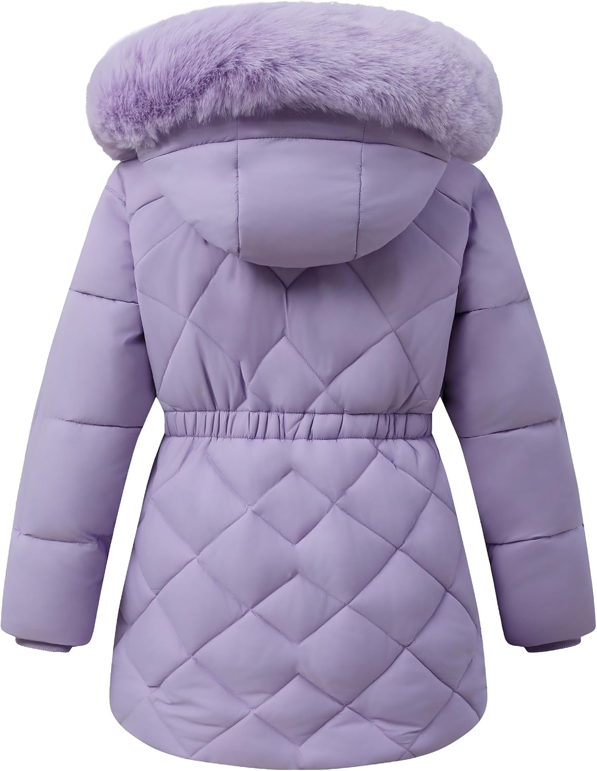 Girls Winter Waterproof Coats Hooded,Kid's Fleece-Lined Snow Parka Insulated Quilted Puffer Jacket