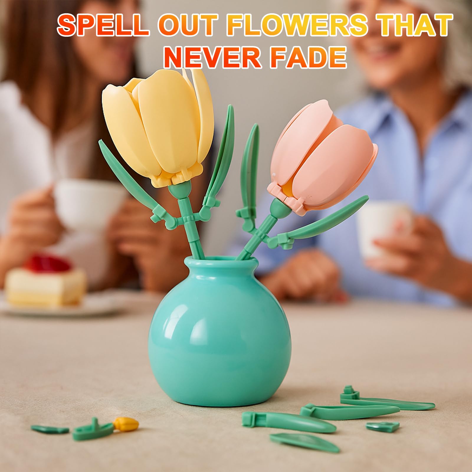 Flower Building Blocks Set Mini Botanical Plants Model Kit for Adults, Home Decor Flowers Display, Creative Gift for Kids, Girls & Women for Christmas, Valentines Day & Birthdays - Image 3