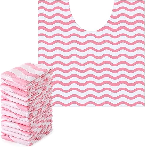 50 tapetes desechables para inodoro, desodorizantes, impermeables, en forma de U, para niños, entrenamiento para ir al baño, incontinencia (olas