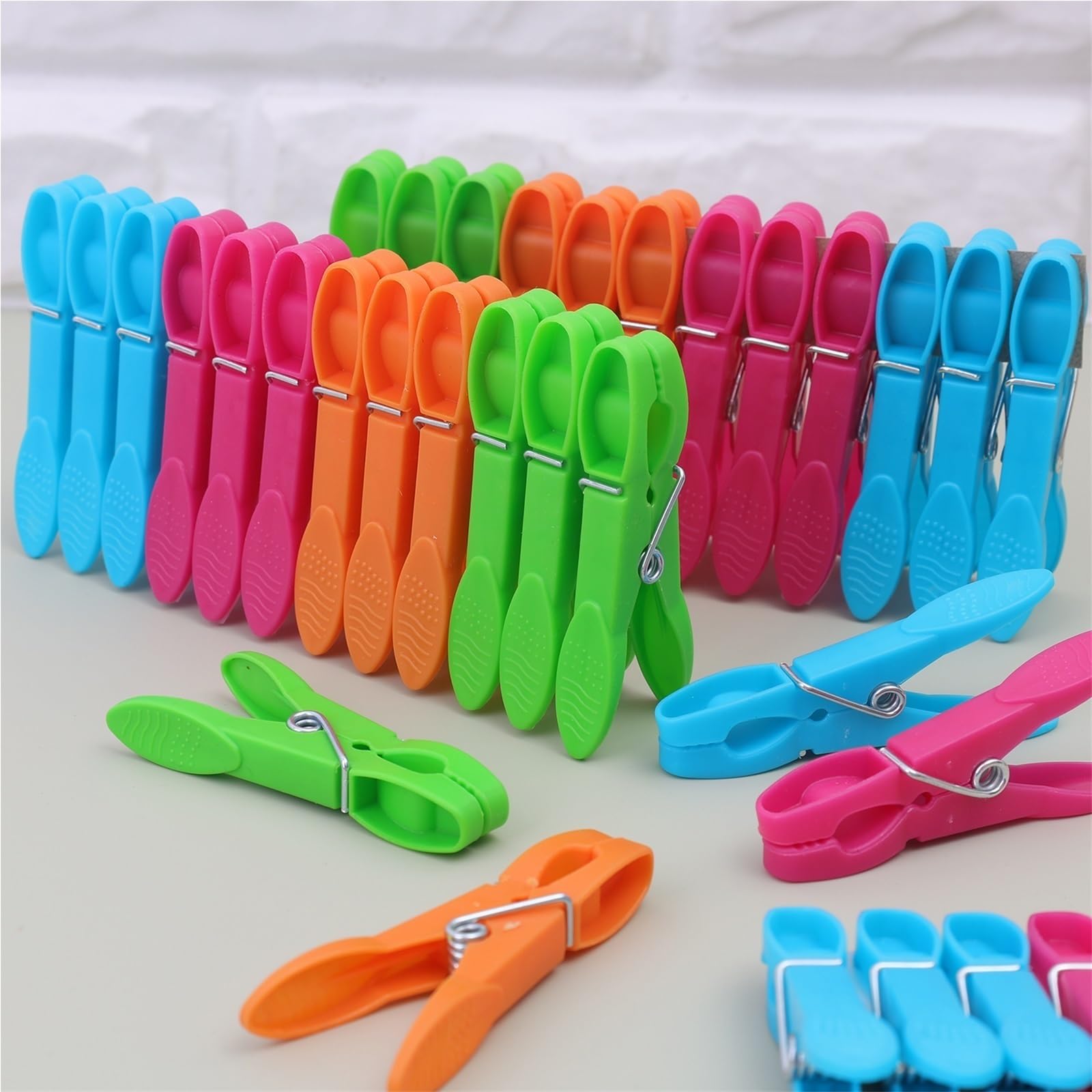 Wäscheklammer Non-Slip Clothes Pegs | Windproof Laundry Clothespins Socks Towel Hanging Peg Crafts Picture Plastic Clips Food Package Seal Clamp(Mixed color 72PCS)