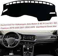 Vista 3 de Funda para salpicadero interior compatible con Volkswagen Jetta Sedan S SE R-Line SEL SEL Premium 2019 2020 2021 2022 2023 Protector de rayos UV