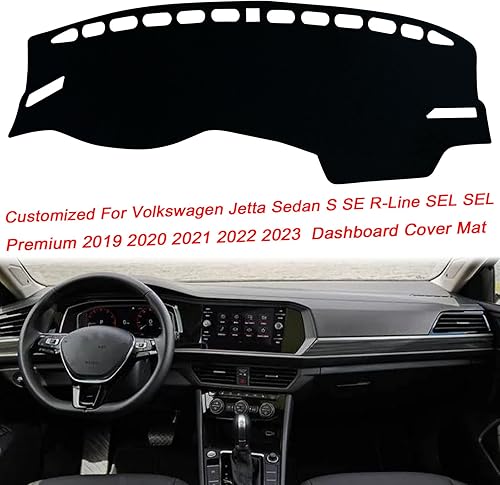 Miniatura 3 de Funda para salpicadero interior compatible con Volkswagen Jetta Sedan S SE R-Line SEL SEL Premium 2019 2020 2021 2022 2023 Protector de rayos UV