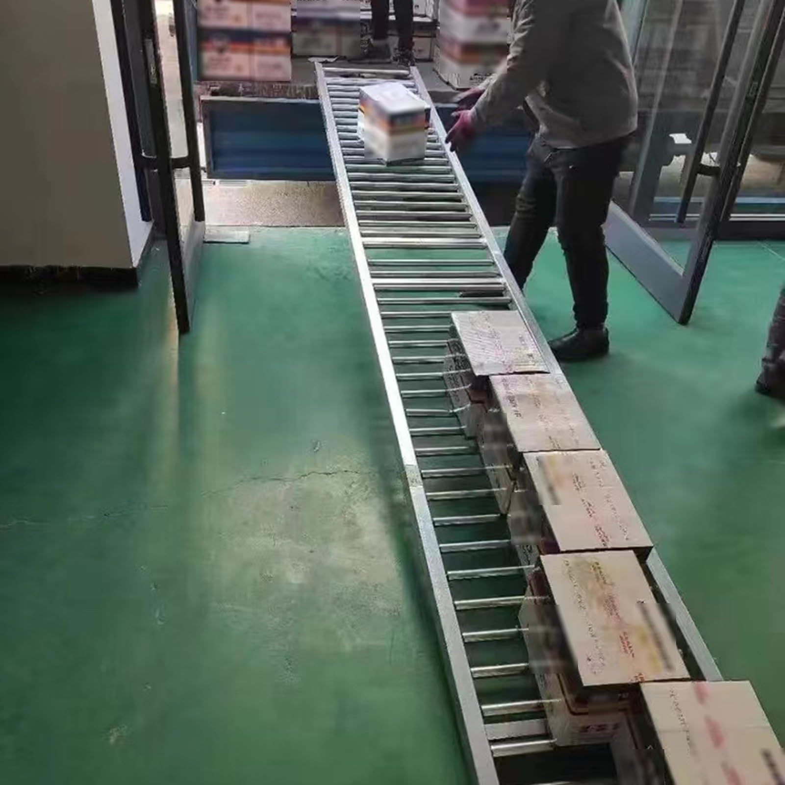 Nastro trasportatore a rulli non alimentato in acciaio zincato - Soluzione di movimentazione dei materiali per fabbriche di banchine di magazzini | Sistema di trasporto efficiente per impieghi gravosi