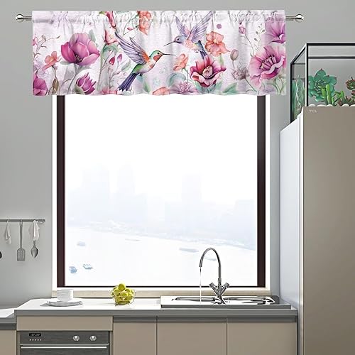 Miniatura 26 de DISNIMO Van Gogh - Cenefas de noche estrellada para ventanas, cenefa de cortina de cocina, 54 x 18 pulgadas, cortinas cortas azules para decoración