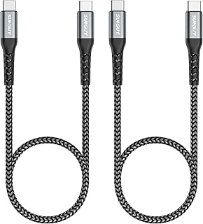 SUNGUY USB C to USB-C Cable, [2Pack, 2FT/0.6M ] 60W PD C to C Fast Charger Cable Cord Compatible for Samsung Galaxy S21/S21+/S20+ Ultra, iPad Pro 2020/2018, iPad Air 2020,MacBook Air/Pro and More