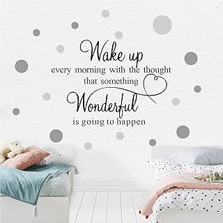 Motivational Art Quotes Wall Decals, Inspirational Sayings Words with Dots Wall Stickers, Vinyl Letters Motto Wall Décor, Removable DIY Sign Wall Mural for Bedroom, Living Room, Home Decoration