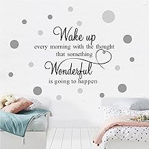 Motivational Art Quotes Wall Decals, Inspirational Sayings Words with Dots Wall Stickers, Vinyl Letters Motto Wall Décor, Removable DIY Sign Wall Mural for Bedroom, Living Room, Home Decoration
