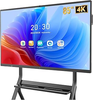 YIXZSWD Smart Board with Wireless HDMI Display Adapter, 85 Inch Interactive Whiteboard 4K Touchscreen Built in HD Camera, Digital Presentation Electronic Smart WhiteBoard for Classroom Home Office