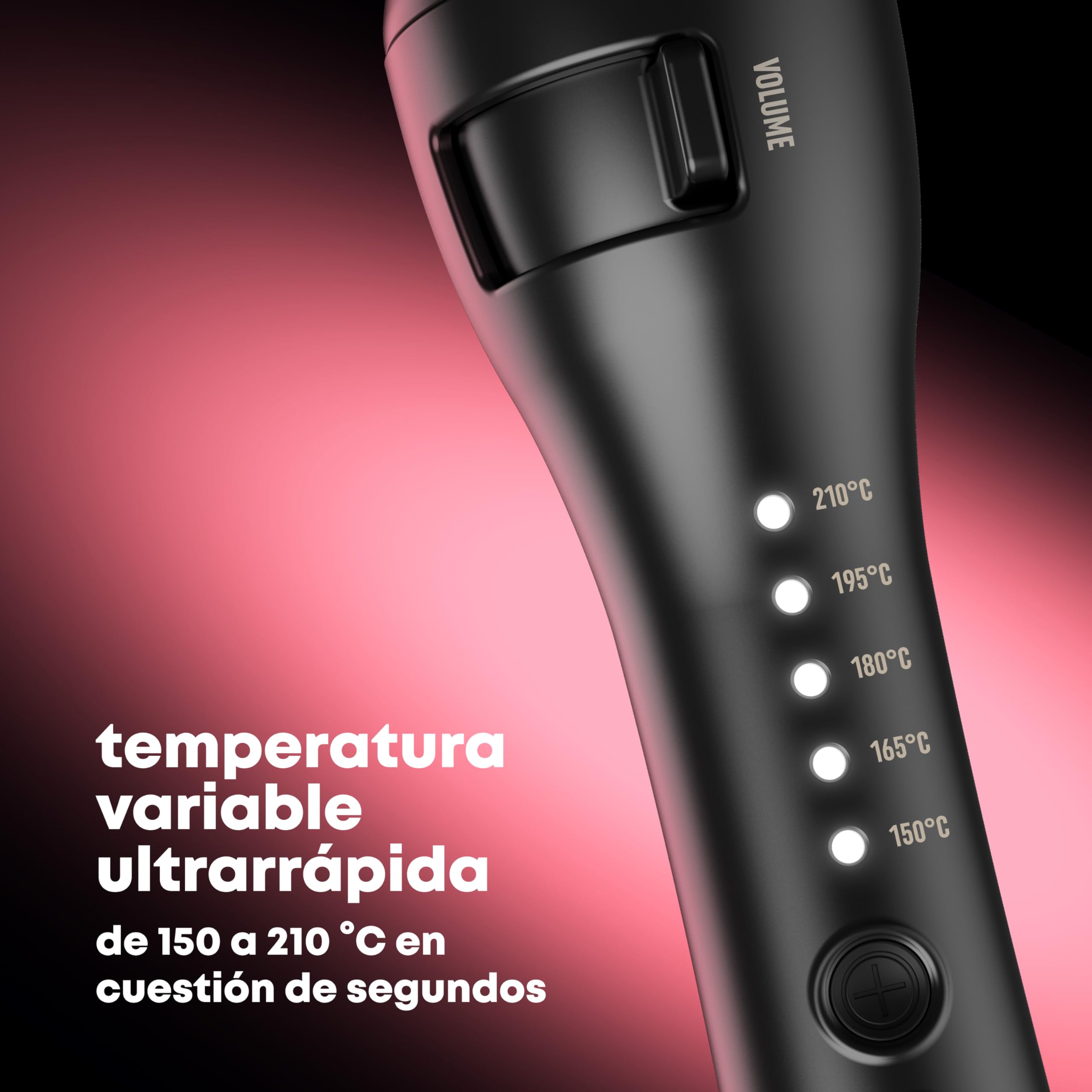 REVAMP Volume & Wave Cepillo Caliente de Cerámica 32 mm - Iónico | Barril Redondo, Aceites Progloss, Volumen Duradero, Calentamiento Rápido, Cerdas Retráctiles