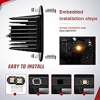 Vista 7 de Nilight Cápsulas de luz LED de montaje empotrado, 2 unidades de 42 W, color blanco ámbar, 3 modos de iluminación, luces antiniebla, haz combinado