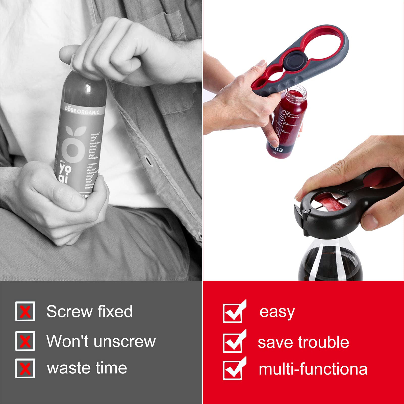 Apriscatole Multifunzione 6 in 1 Manuale Universale per Barattoli di Vetro Cucina Ristorante
