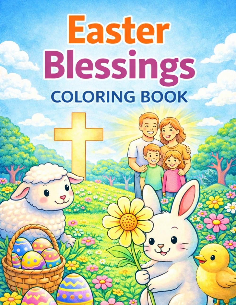 Easter Blessings Coloring Book: A Faith-Filled Easter Coloring Book with Gratitude Quotes, Spring Scenes, and Gentle Christian Illustrations for Kids ... 250 Patriotic Easter Coloring Book Series)