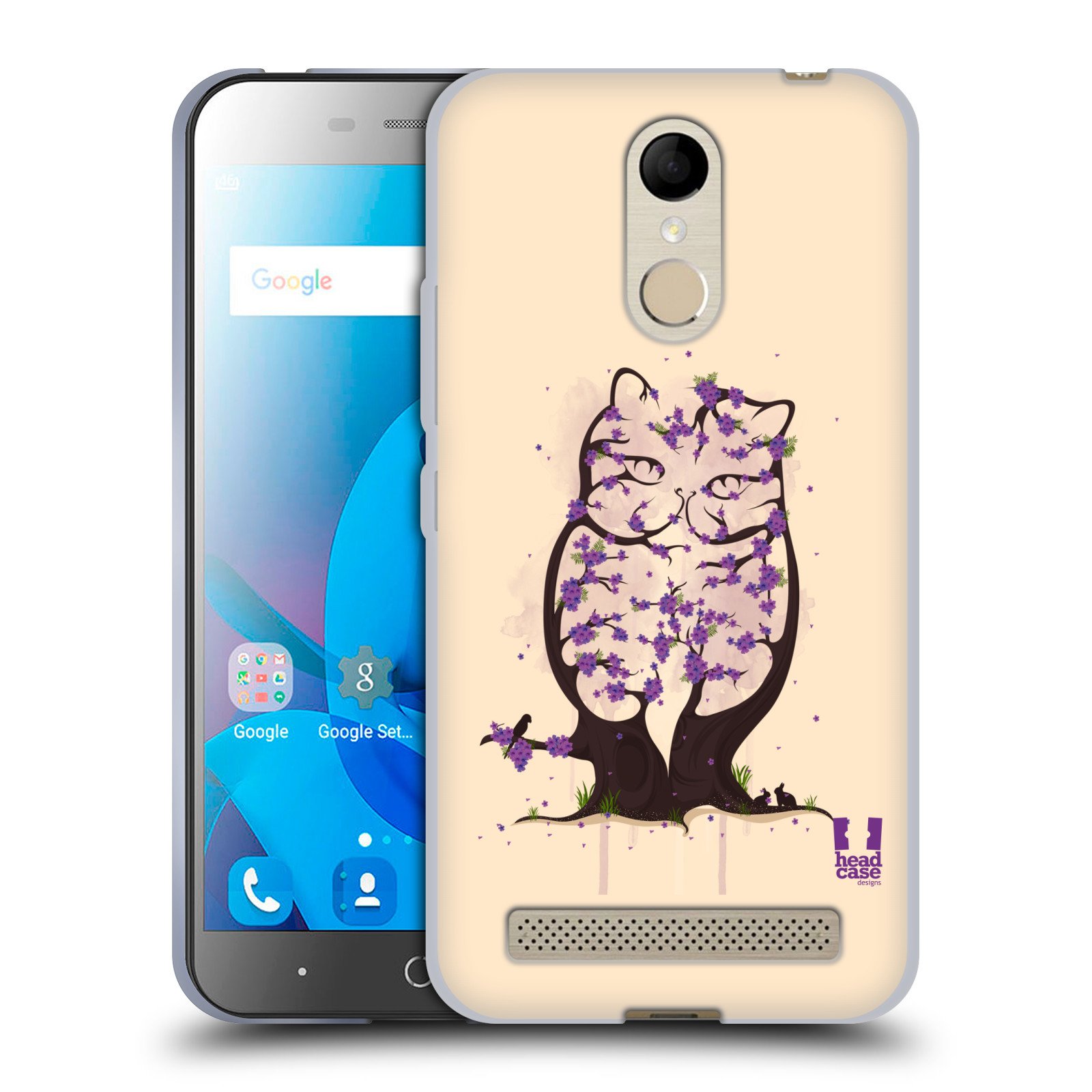 Head Case DesignsJacaranda Cat Wildlife In Bloom Soft Gel Case Compatible With ZTE Blade A602