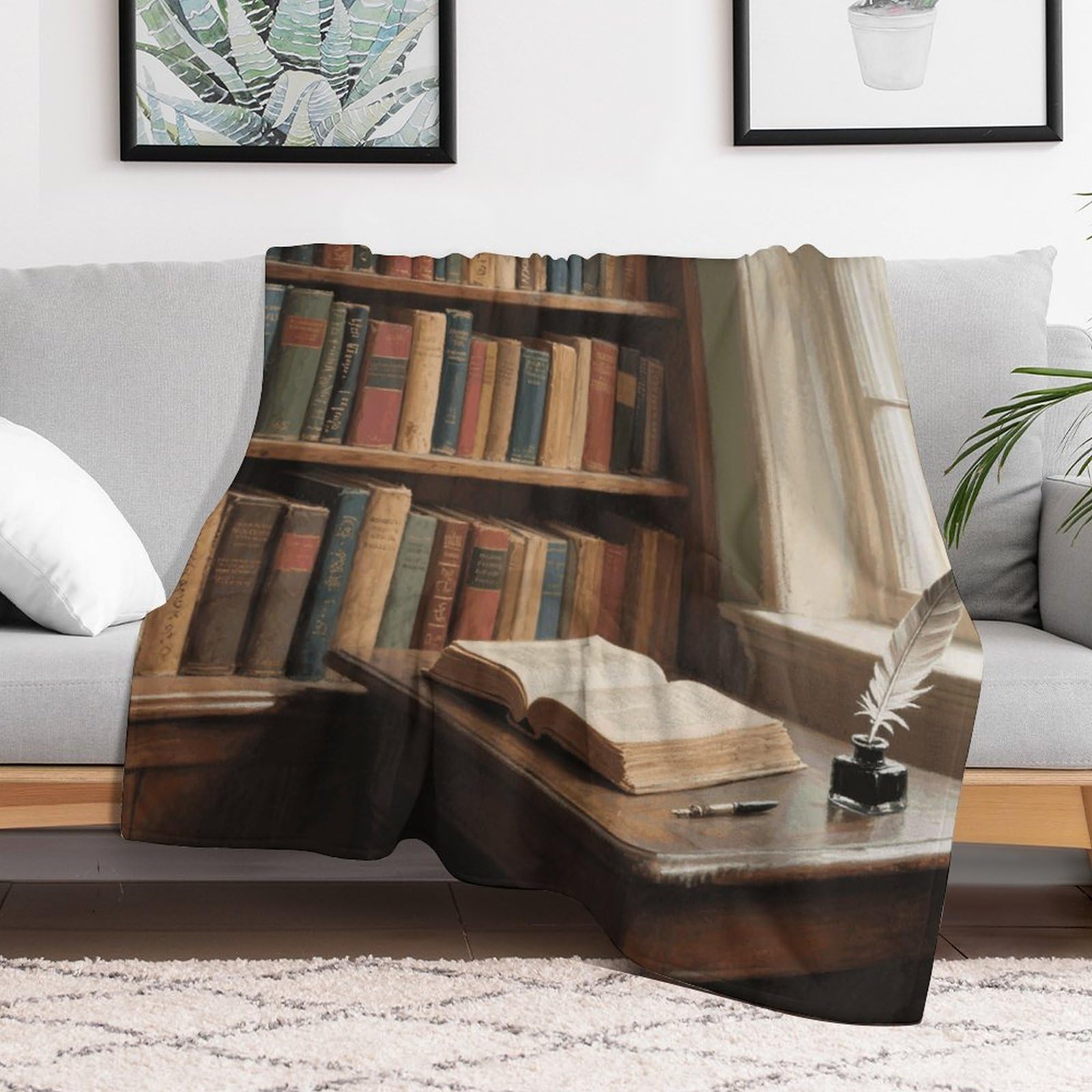 Custom Books Blanket Lightweight Flannel Fleece Throw for Couch Sofa Bed Luxury Soft Cozy Plush Lap Bedtime Blanket for All Seasons Bedroom Home Decor Gifts 30x40
