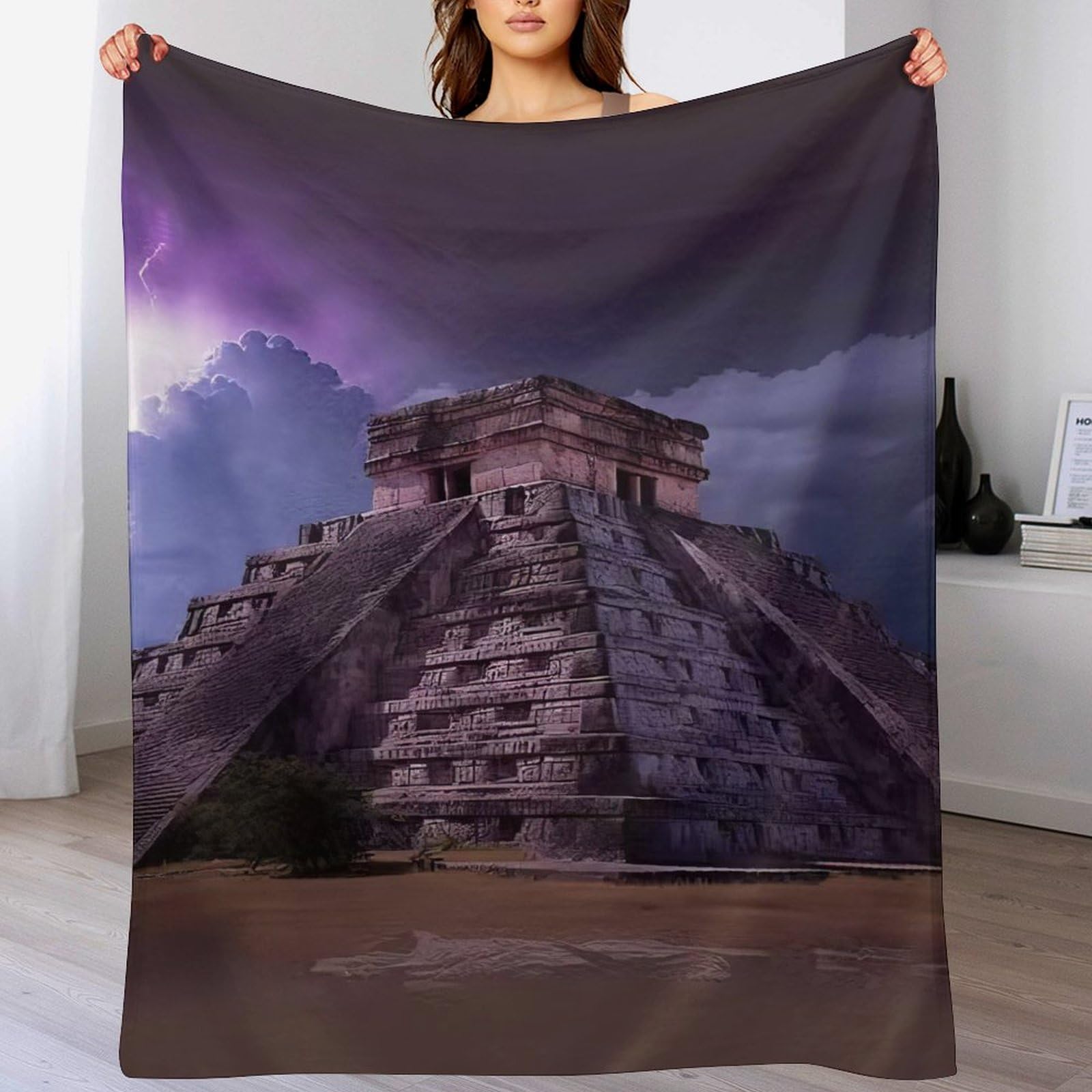 Manta de forro polar Chichen Itza de franela suave para cama 150x200cm